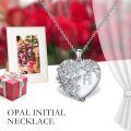 TOUPOP Sterling Silver Pendant Necklace with Stone-0-7