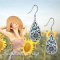 wholesale 925 Sterling Silver Teardrop Earrings With Fleur De Lis Design And Abalone Shell-0-1