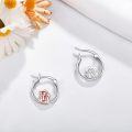 wholesale 925 Sterling Silver Fox Hoop Earrings - Adorable Gifts for Her Him-0-2