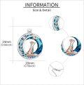 wholesale 925 Sterling Silver Blue Crystal Moon Fox Pendant Necklace - Gifts for Women/Mom/Sister-0-3