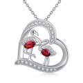 TOUPOP Sterling Silver & Stone Flamingo Pendant Necklace Gift for Women-0-0