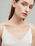TOUPOP 14K Gold Crystal Phoenix Necklace 16" For Women-0-1