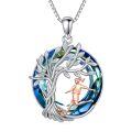 wholesale 925 Sterling Silver Blue Crystal Tree of Life Pendant with Violin Charm Necklace Sports Music s for Women-0-12