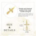 wholesale 18k Gold Plated Cubic Zirconia Cross Pendant Necklace for Women Girls Mothers Wives-0-4