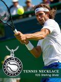 wholesale 925 Sterling Silver Tennis Ball Star Pendant Necklace Cross Charm Never Give Up Inspirational Gift-0-5