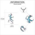 wholesale 925 Sterling Silver Turquoise Gecko Lizard Pendant Necklace  for Women and Girls 48cm Chain Length-0-4