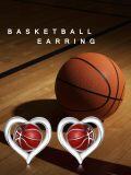 wholesale 925 Sterling Silver Basketball in Heart Stud Earrings Sporty Gift for Her-0-1