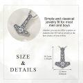 wholesale 925 Sterling Silver Thors Hammer Pendant - Viking Jewelry Norse Symbol Necklaces for Men Women -0-5