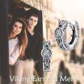 wholesale 925 Sterling Silver Norse Valknut Huggie Hoop Earrings for Men Women Viking s-0-4