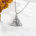 wholesale 925 Sterling Silver Raven Triquetra Celtic Knot Pendant Necklace Irish Good Luck Jewelry for Women-0-3