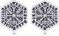 wholesale 925 Sterling Silver Norse Vegvisir Viking Stud Earrings - Nordic Pagan s for Women Men-0-0