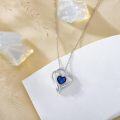 wholesale 925 Sterling Silver Birthstone Heart Necklace Pendant Jewelry for Women-0-2