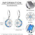 wholesale 925 Sterling Silver Snowflake Blue Opal Leverback Drop Earrings Holiday  for Her-0-3