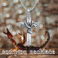 wholesale 925 Sterling Silver Scorpion Cross Pendant Necklace for Women and Men - Religious  for Christmas & Birthdays-0-5