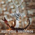 wholesale 925 Sterling Silver Scorpion Cross Pendant Necklace for Women and Men - Religious  for Christmas & Birthdays-0-5