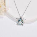 wholesale 925 Sterling Silver Metal Abalone Shell Turtle Pendant Necklace Ocean s for Women-0-1