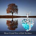 wholesale 925 Sterling Silver & 14K White Gold Plated Heart Blue Crystal Celtic Tree of Life Necklace-0-3