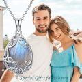 TOUPOP Sterling Silver & Gemstone Filigree Teardrop Pendant Necklace-0-5