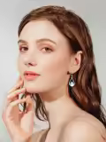 TOUPOP Sterling Silver Moonstone Teardrop Dangle Leverback Earrings-0-1
