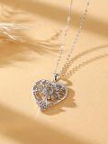 wholesale Sterling Silver Birthstone Tree of Life Heart Pendant Necklace for Women-0-1