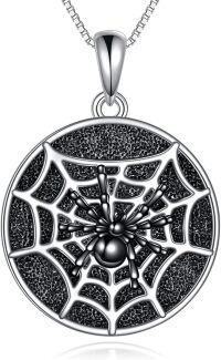 wholesale 925 Sterling Silver Spider Web Pendant Necklace-spider necklace