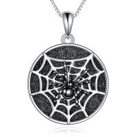 wholesale 925 Sterling Silver Spider Web Pendant Necklace-spider necklace