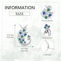 wholesale 925 Sterling Silver Green Blue Crystal Peacock Pendant Necklace for Women Birds Feathers Gemstone s-0-4