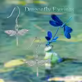 TOUPOP Sterling Silver & Stone Dragonfly Earrings Celtic Jewelry-0-1