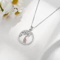 wholesale 925 Sterling Silver Giraffe Tree Branch Pendant Necklace Animal  for Women Girls-0-2
