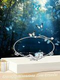 wholesale 925 Sterling Silver Lotus Flower Bracelet With Blue Gemstone Accents-0-5