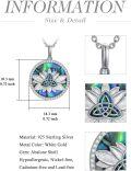 wholesale 925 Sterling Silver Round Abalone Shell Cremation Pendant with Lotus Flower and Triquetra Symbol - Always in My Heart Keepsake Jewelry (Necklace Included)-0-4