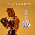 wholesale 925 Sterling Silver Breast Cancer Awareness Boxing Gloves Charm Bracelet Pendant Jewelry for Women Mom Grandma Gifts-0-1
