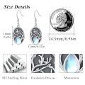 wholesale 925 Sterling Silver Tree of Life Moonstone Teardrop Dangle Earrings for Women-0-2