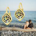 wholesale Gold 925 Sterling Silver Abalone Celtic Trinity Knot Earrings Triquetra Leverback Tree of Life s for Women-0-5