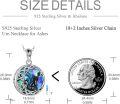 wholesale 925 Sterling Silver Abalone Shell Black Cat Moon Pendant Necklace for Women-0-4