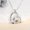 wholesale 925 Sterling Silver Llama Pendant Heart Love You Forever Necklace Gifts for Women-0-3