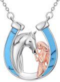 wholesale Horseshoe Necklace 925 Sterling Silver Turquoise Necklaces Western Pendant Cowgirl Jewelry Gifts For Women Girlfriend Cowboy Cowgirl -0-0