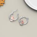 wholesale 925 Sterling Silver French Bulldog Charm Hoop Earrings Gift for Women and Girls-0-3