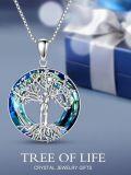 wholesale TOUPOP Tree Of Life Necklace Sterling Silver Crystal Tree Of Life Jewelry Tree Of Life Gifts For Women Girls Birthday Christmas -0-5
