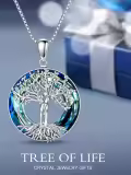 TOUPOP Sterling Silver Crystal Tree Of Life Necklace Jewelry Gift-0-5