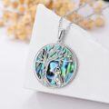 wholesale Sterling Silver Crystal Abalone Shell Animal Pendant Tree of Life Necklace-0-34