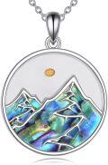 wholesale 925 Sterling Silver Mountain Scene Abalone Shell Faith Pendant Christian -0-0