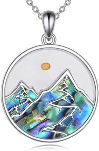 wholesale 925 Sterling Silver Mountain Scene Abalone Shell Faith Pendant Christian -Mustard seed02