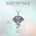wholesale 925 Sterling Silver Multicolor Cubic Zirconia Elephant Pendant Necklace for Women-0-5