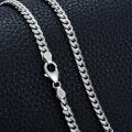 wholesale Sterling Silver Cuban Chain Necklace for Men Women 2 0mm 4 0mm 16 26 (Gift Included)-0-9
