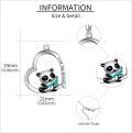 wholesale 925 Sterling Silver Heart-Shaped Pendant with Red Panda Charm and Blue Crystal for Women Girls-0-3