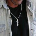 wholesale 925 Sterling Silver Crucifix Cross Jesus Christ Medal Pendant Necklace-0-3