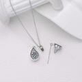 wholesale 925 Sterling Silver Birth Flower Teardrop Urn Necklace for Ashes Memorial Jewelry-0-4