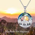 TOUPOP Sterling Silver & Stone Mountain Sun Necklace for Women-0-3