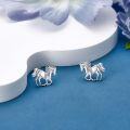 wholesale 925 Sterling Silver Horse Stud Earrings Animal s for Women-0-2